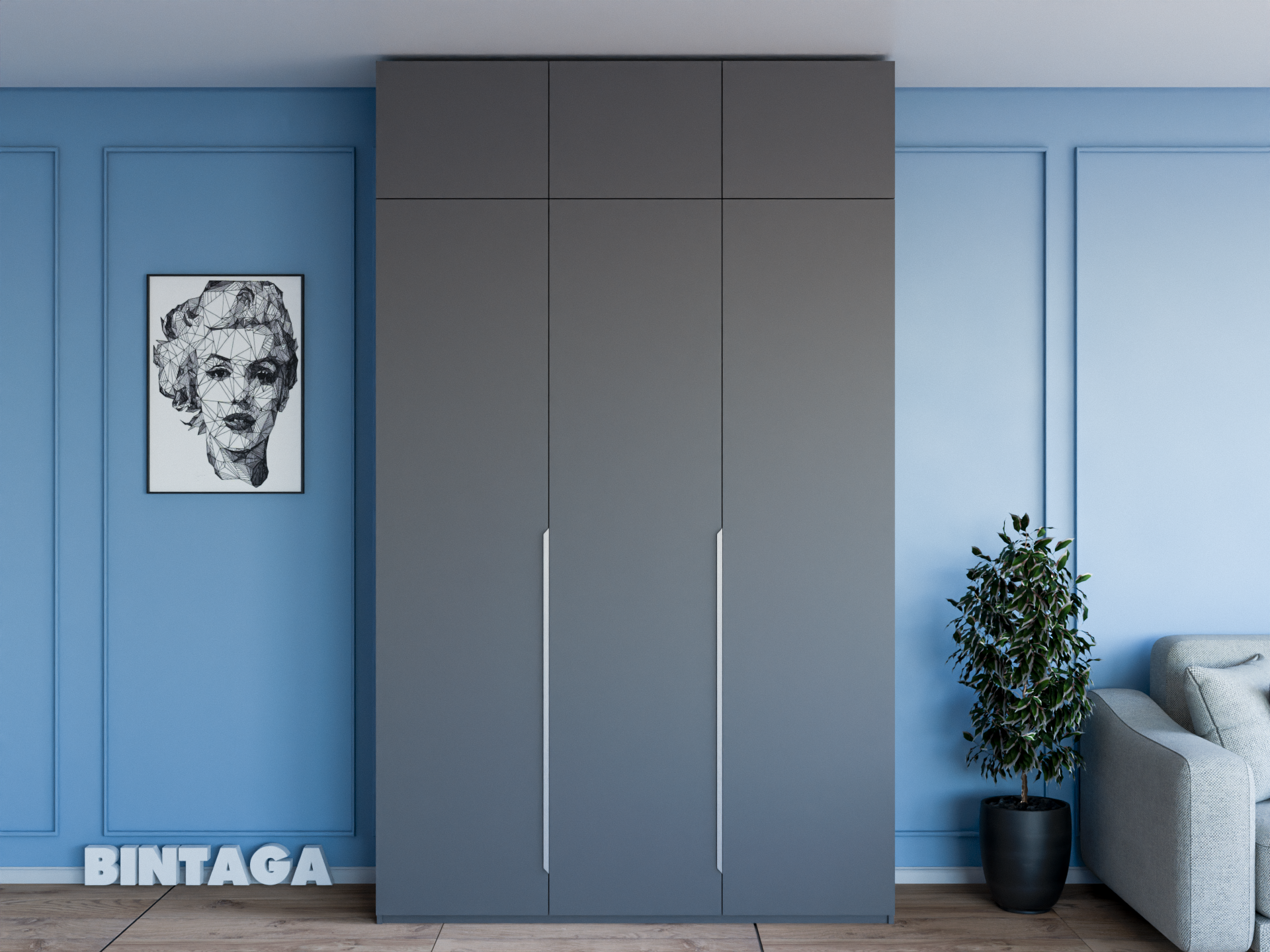 Пакс Альхейм 23 grey (silver) ИКЕА (IKEA) изображение товара