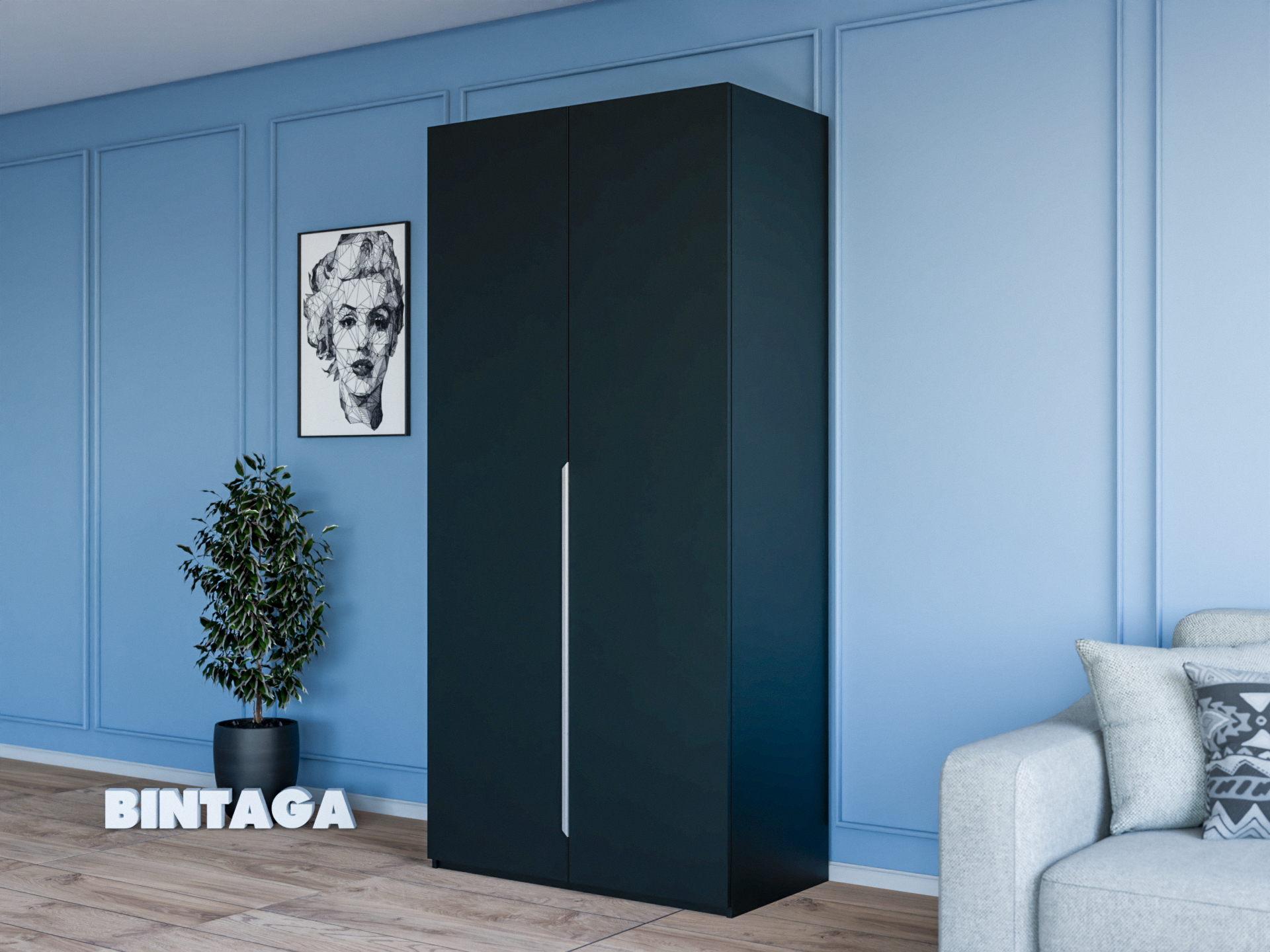 Пакс Альхейм 12 black (silver) ИКЕА (IKEA) изображение товара